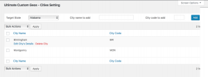 Add cities to woocommerce built in states
